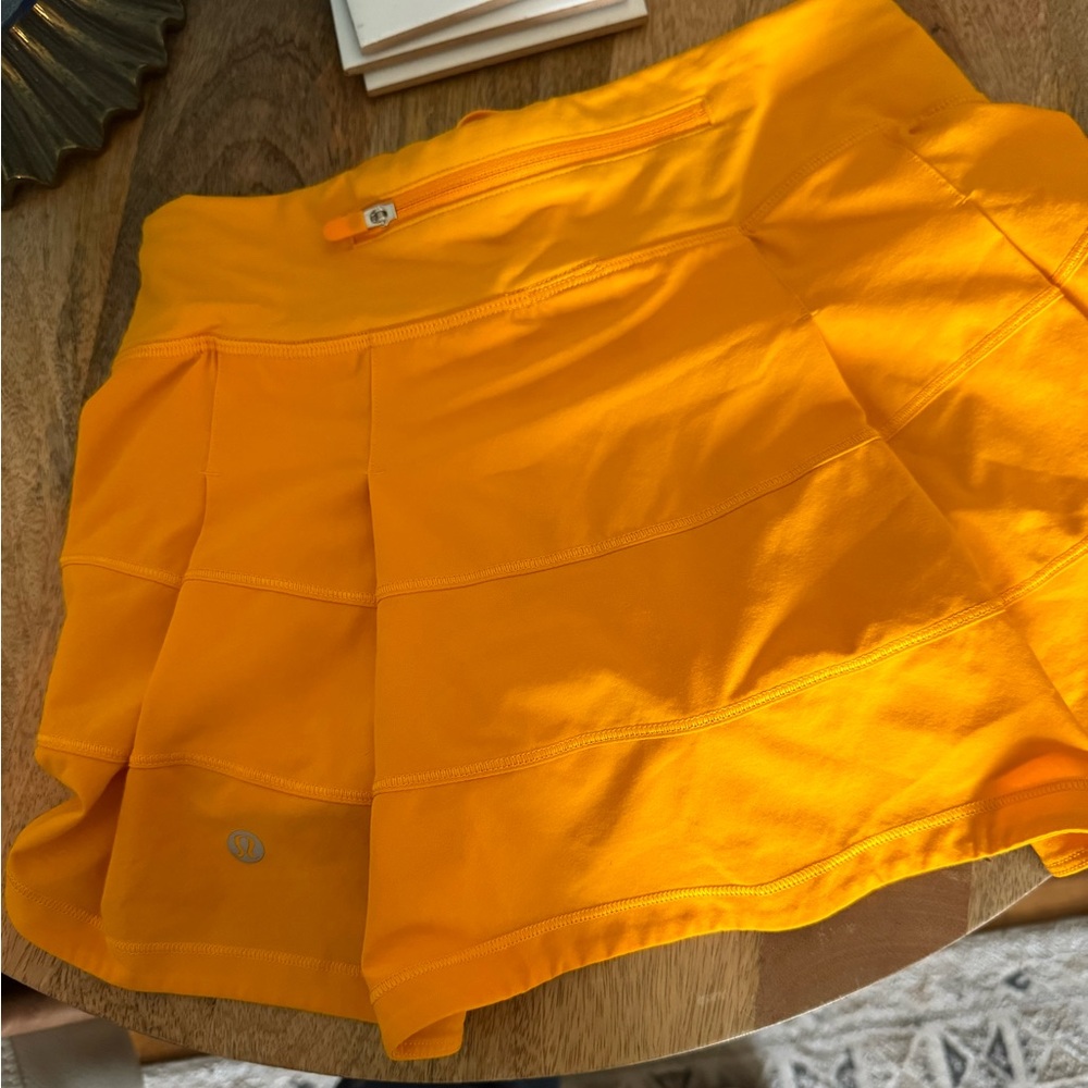 Bright Orange lululemon pace rival skirt